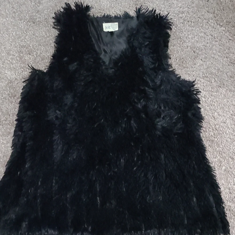 JOLT Black Faux Fur Vest Size M - Picture 1 of 5